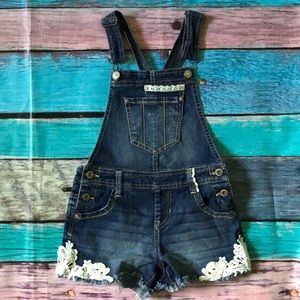 Farmhouse Overalls with Lace Trim